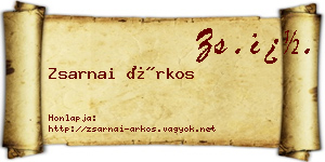 Zsarnai Árkos névjegykártya